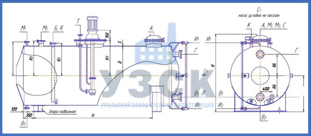 Чертеж емкости ГКК в Одинцово